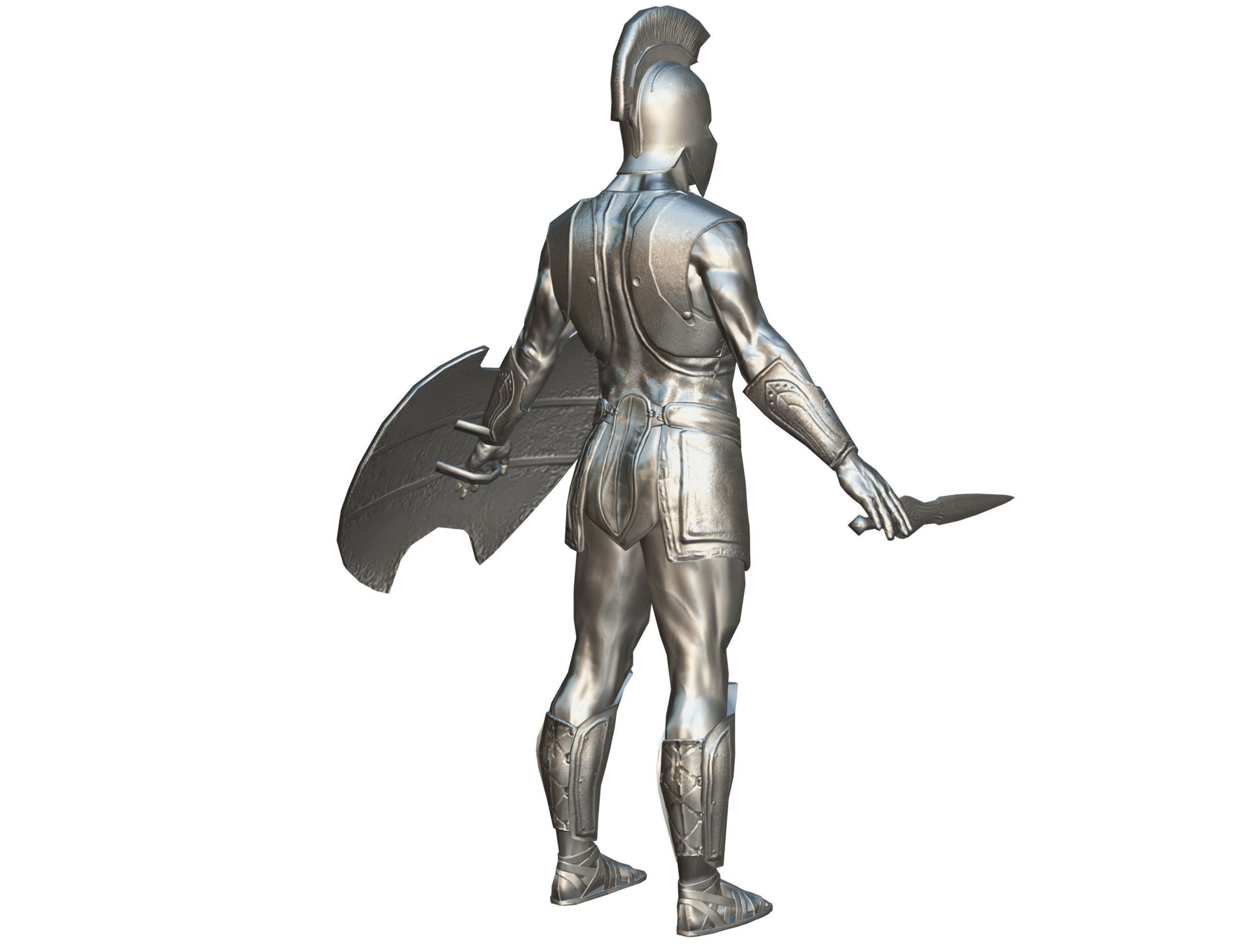 Riged Skined Greek Ancient Warrior Armor Helmet Low-poly 3D model_43