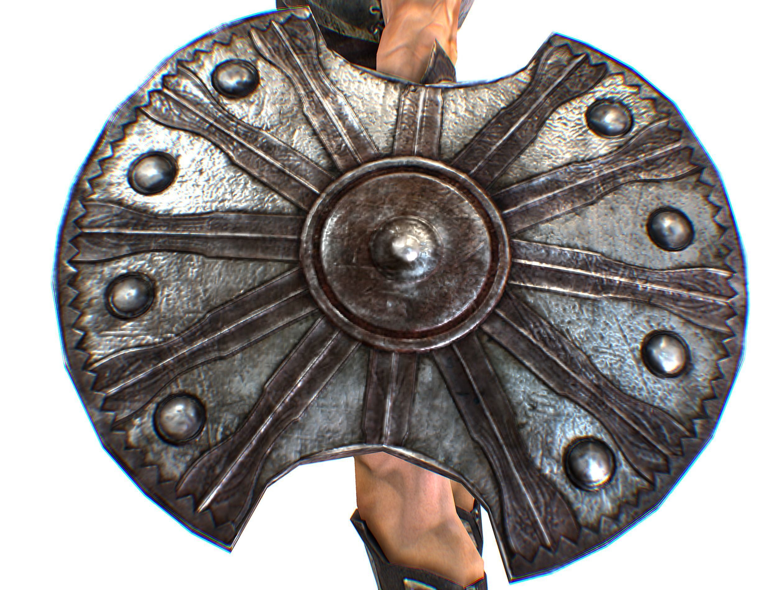 Riged Skined Greek Ancient Warrior Armor Helmet Low-poly 3D model_23