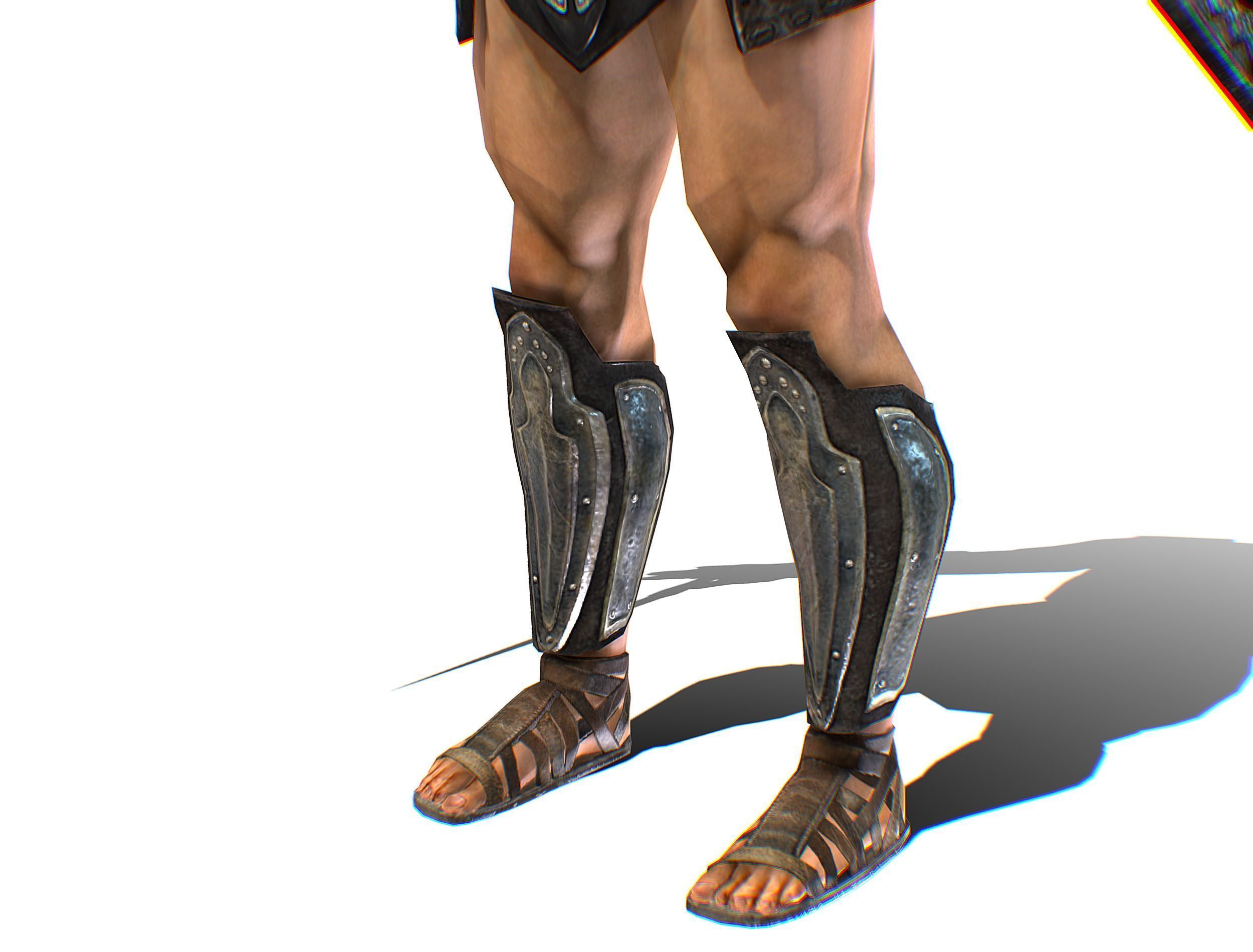 Riged Skined Greek Ancient Warrior Armor Helmet Low-poly 3D model_31