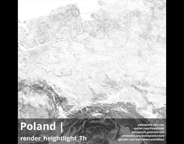 Poland 20k Maps Occlusion Cavity Curvature Thickness Normal  3D model