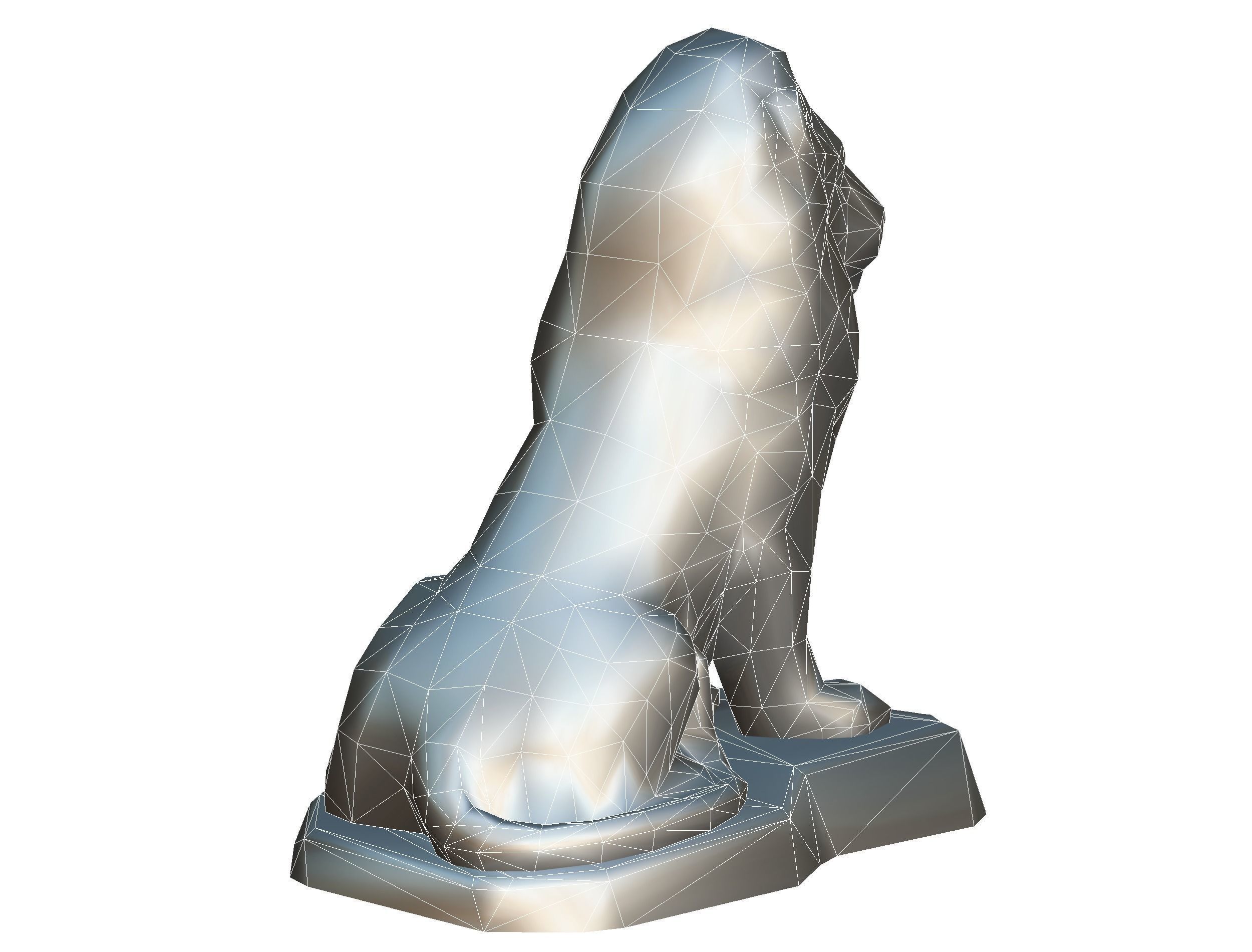 Low Poly 3d Statue Lion Dark Metal Cast Iron Low-poly 3D model_31