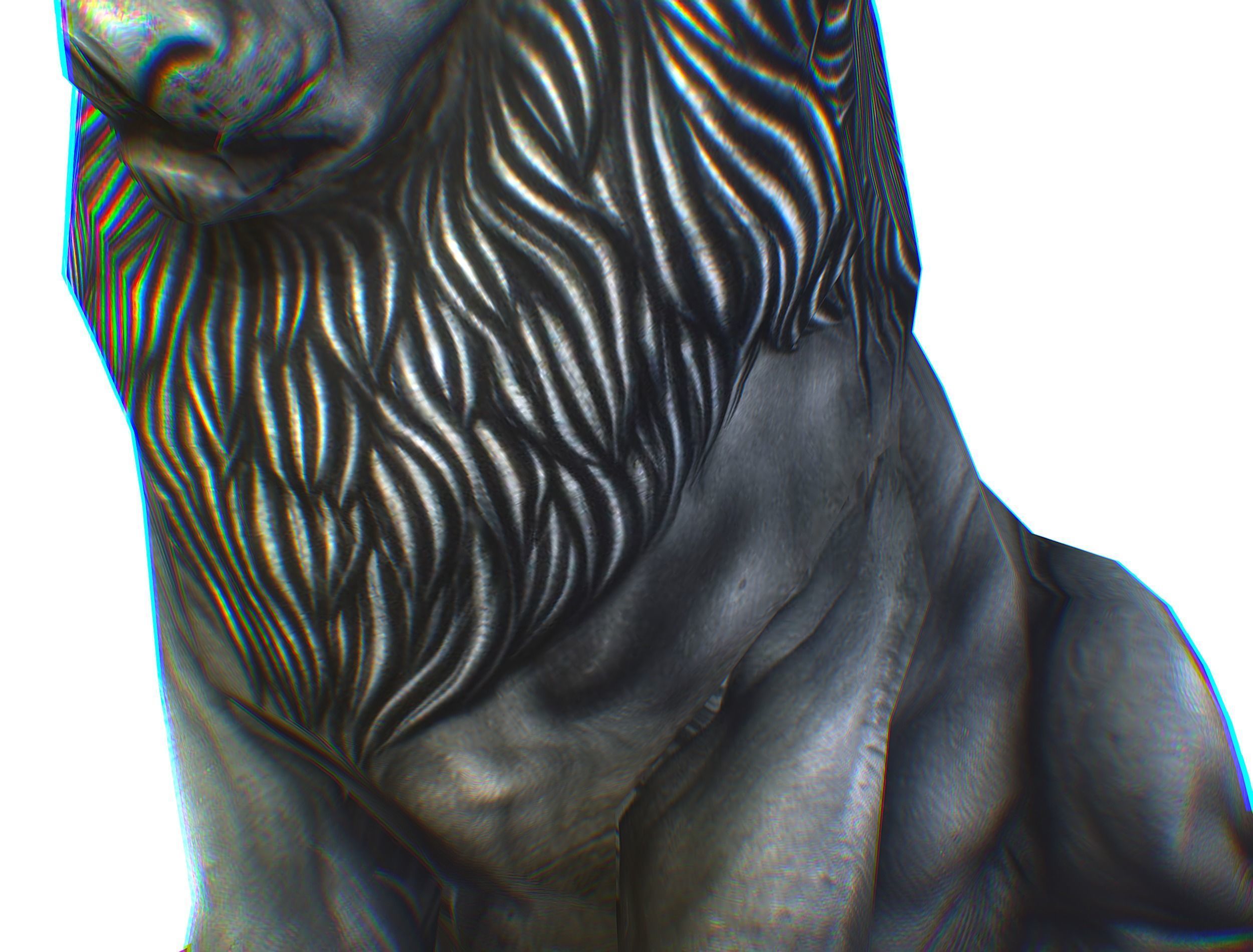 Low Poly 3d Statue Lion Dark Metal Cast Iron Low-poly 3D model_22