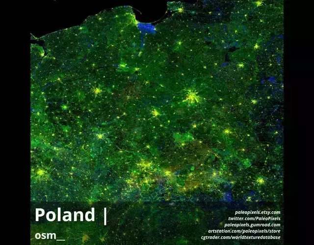 Poland  Roads and Buildings  High resolution Maps 20k and masks