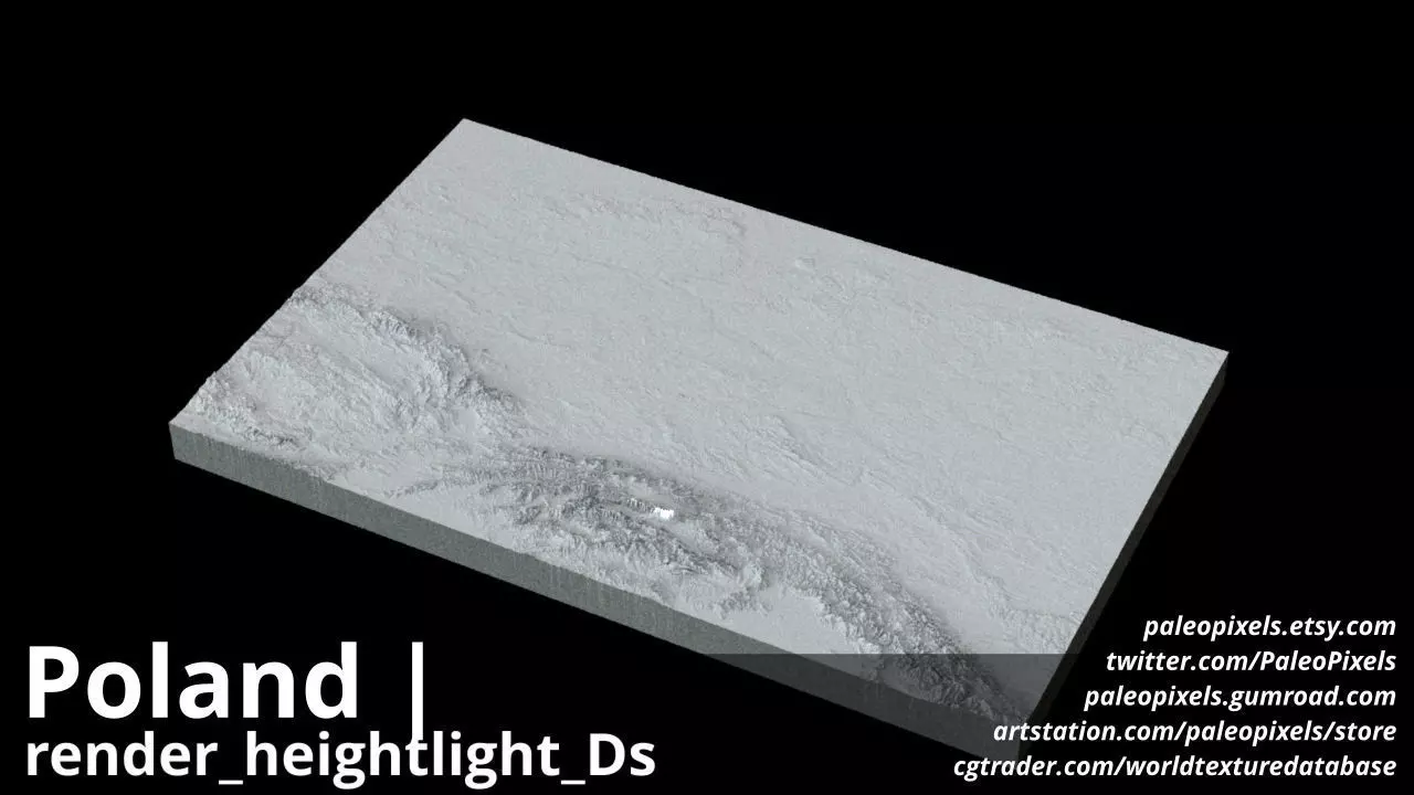 Poland FBX 3D and Displacement High resolution Maps and masks 3D print model