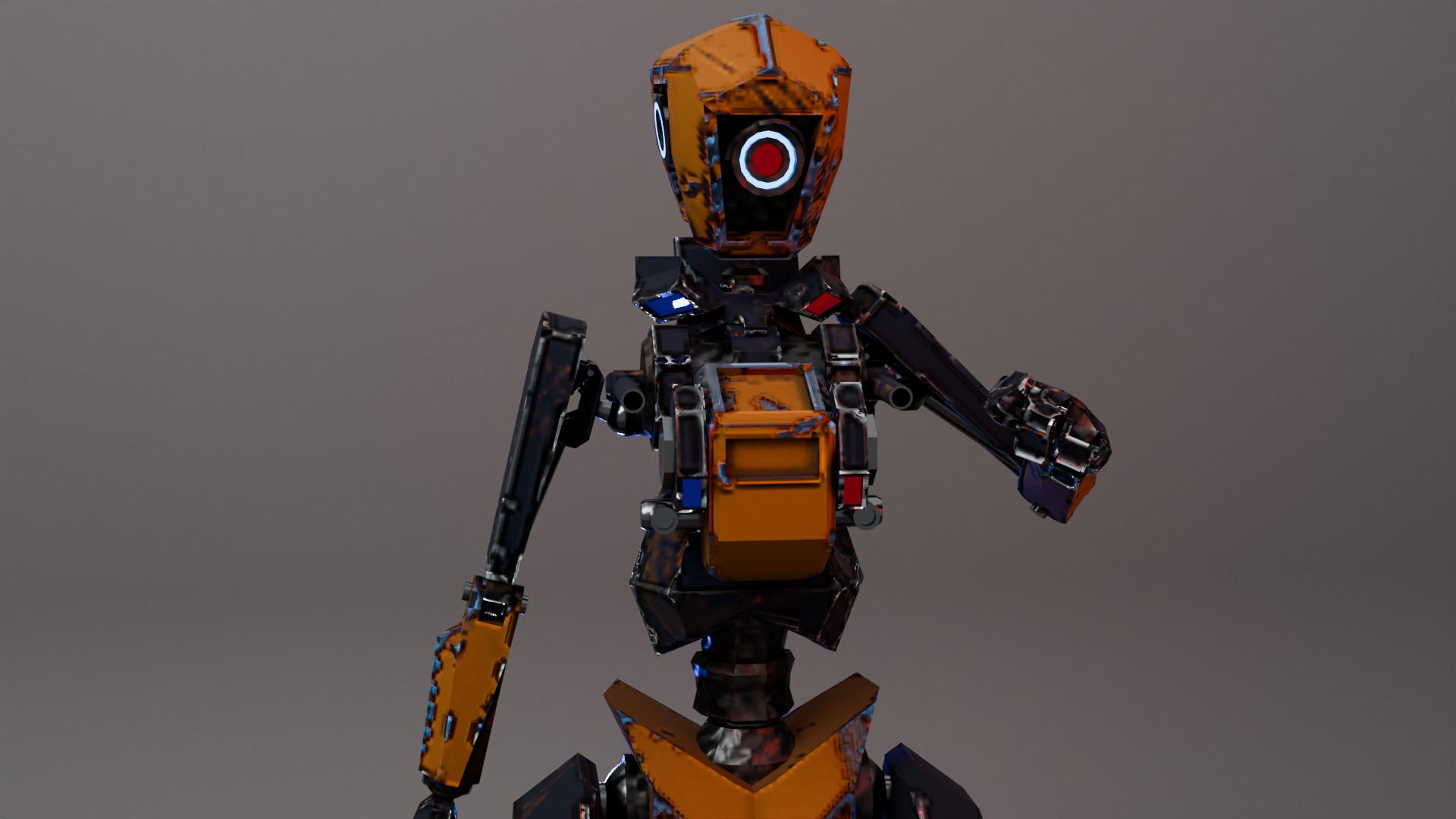 War Bot Low-poly 3D model_6