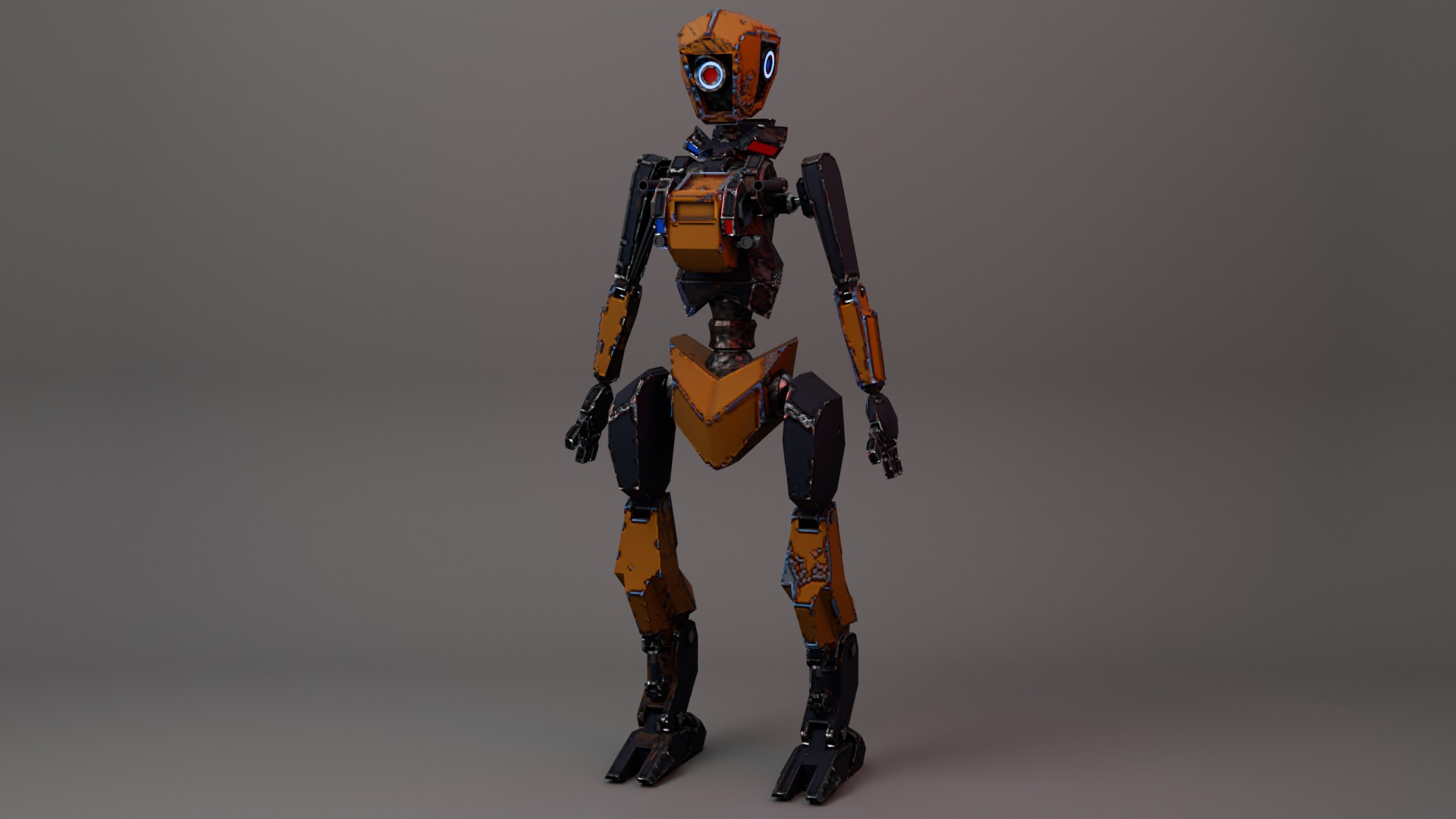 War Bot Low-poly 3D model_4