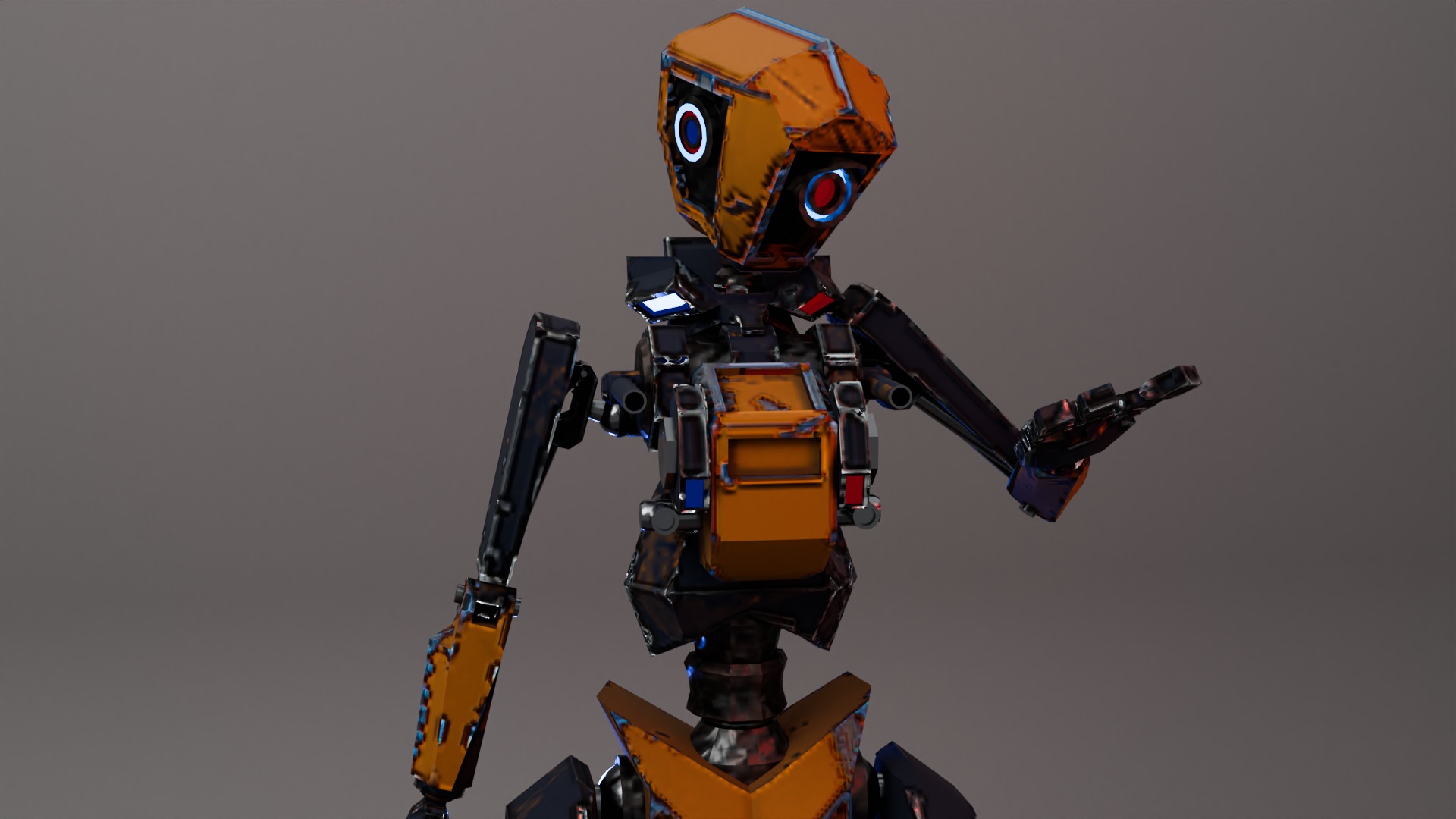 War Bot Low-poly 3D model_3