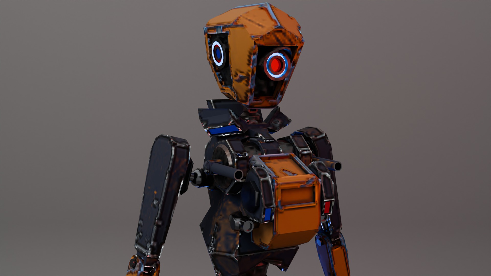 War Bot Low-poly 3D model_7