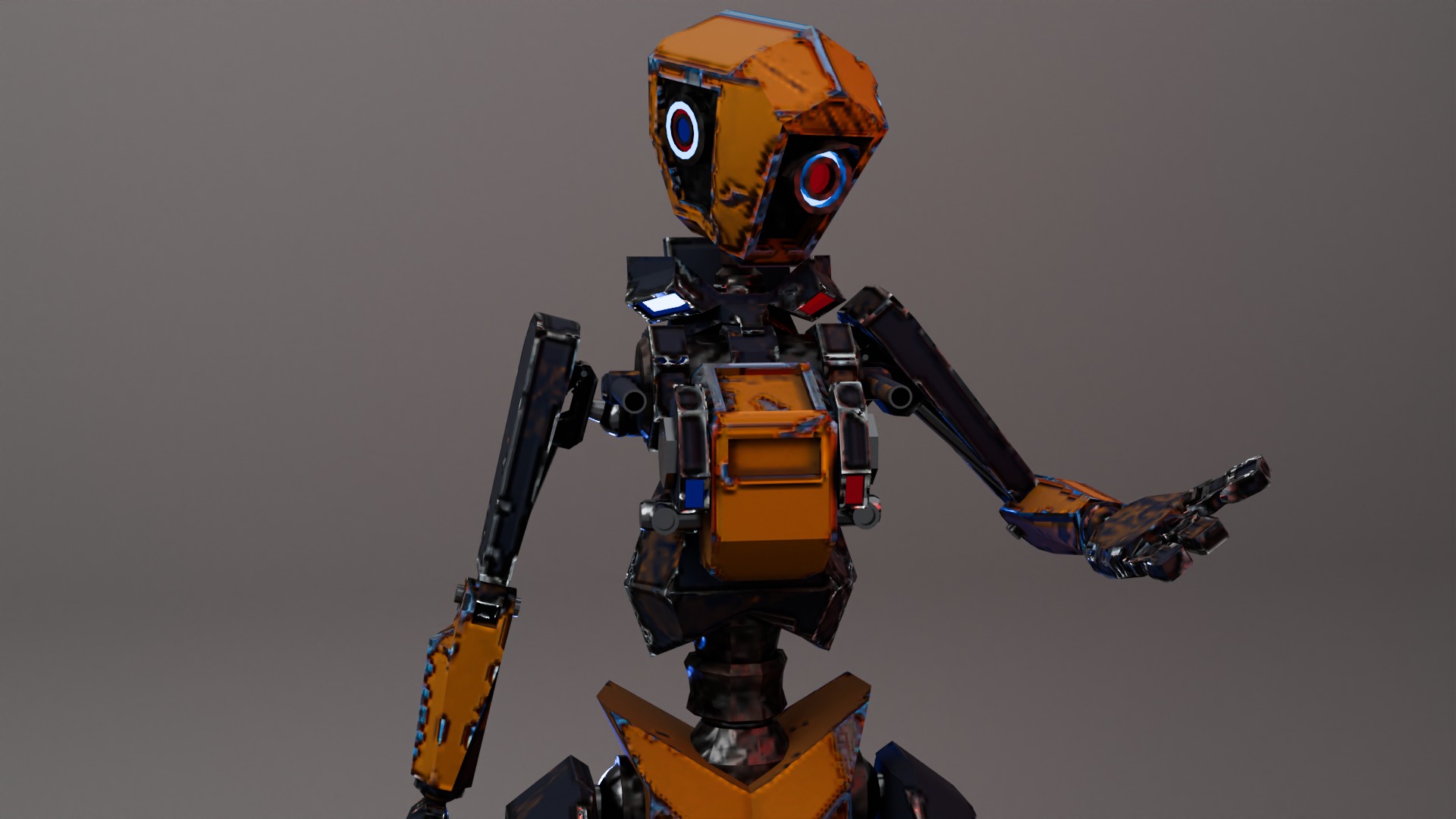 War Bot Low-poly 3D model_26