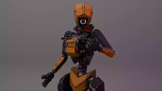 War Bot Low-poly 3D model