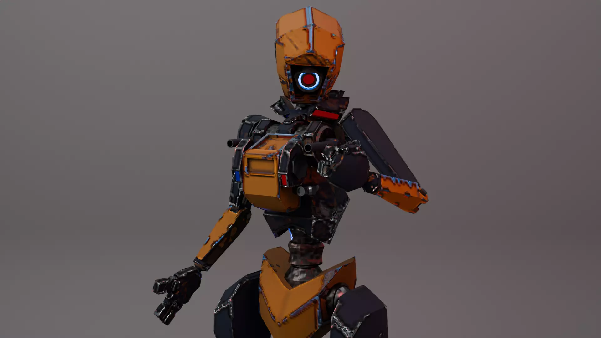 War Bot Low-poly 3D model_0