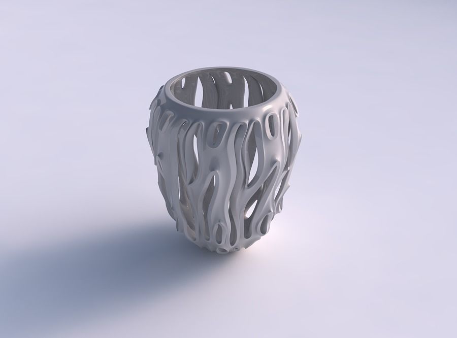 Vase widening with smooth extuded cuts squeezed 3D print model_0