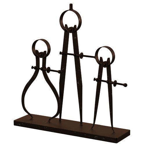Ayansh Rhine Compass and Caliper Sculpture 3D model_4