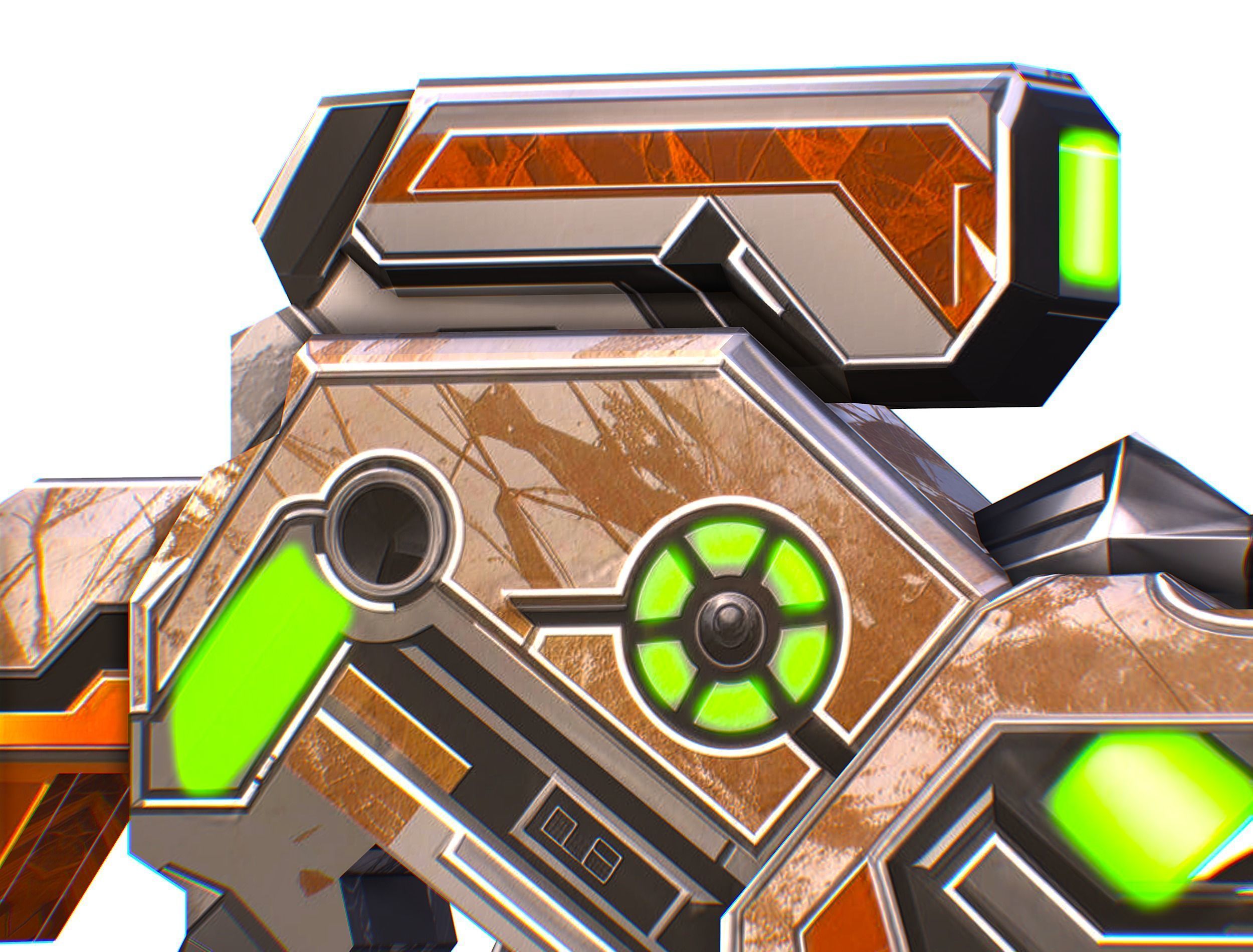 Assault rifle of the future weapon gun Nuff barrel blaster laser Low-poly 3D model_22