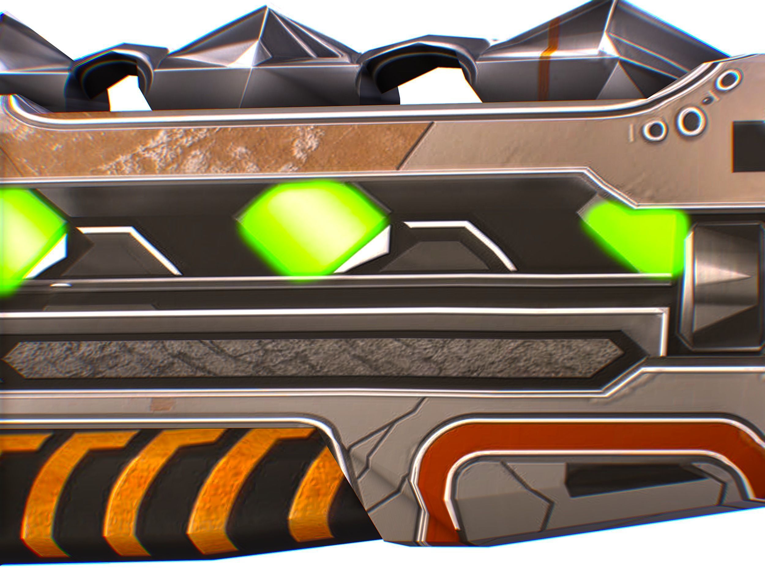 Assault rifle of the future weapon gun Nuff barrel blaster laser Low-poly 3D model_26