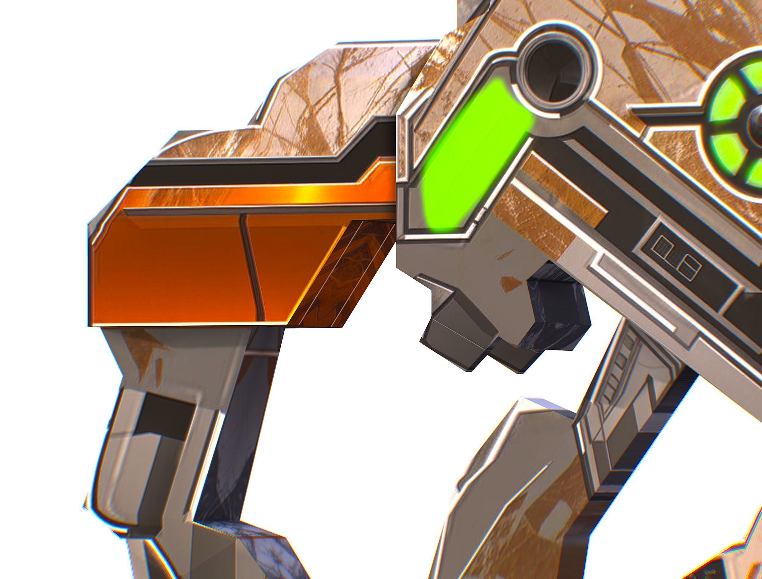 Assault rifle of the future weapon gun Nuff barrel blaster laser Low-poly 3D model_23