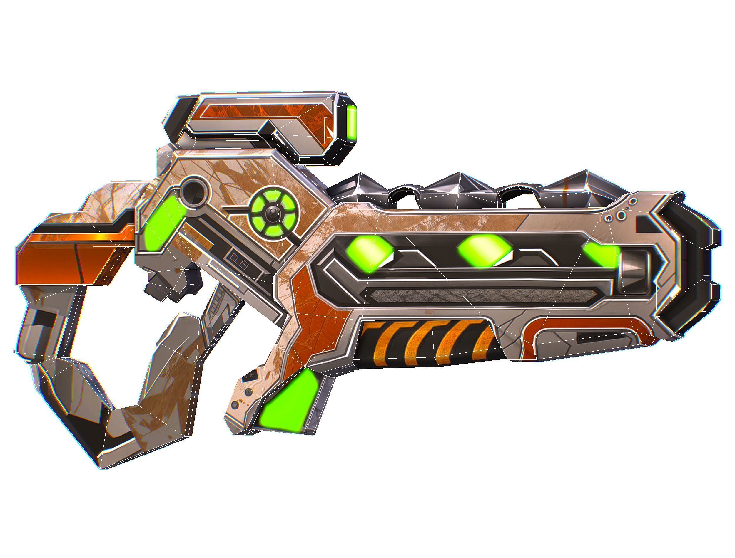 Assault rifle of the future weapon gun Nuff barrel blaster laser Low-poly 3D model_28