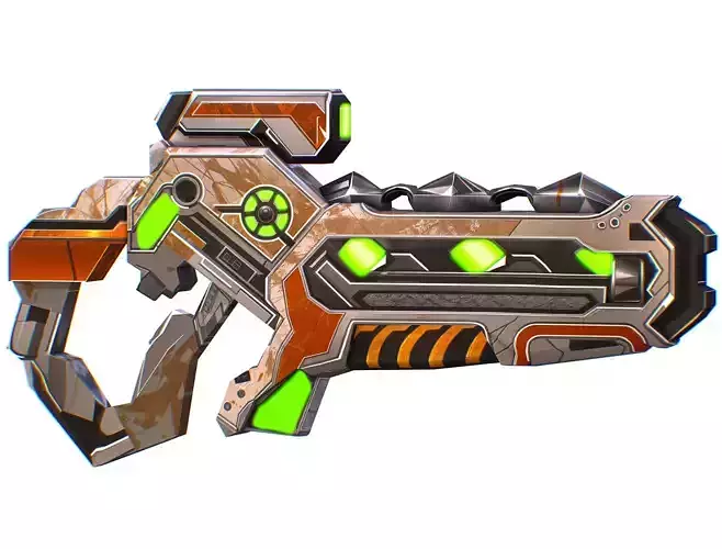 Assault rifle of the future weapon gun Nuff barrel blaster laser Low-poly 3D model Assault rifle of the future weapon gun Nuff barrel blaster laser Low-poly 3D model