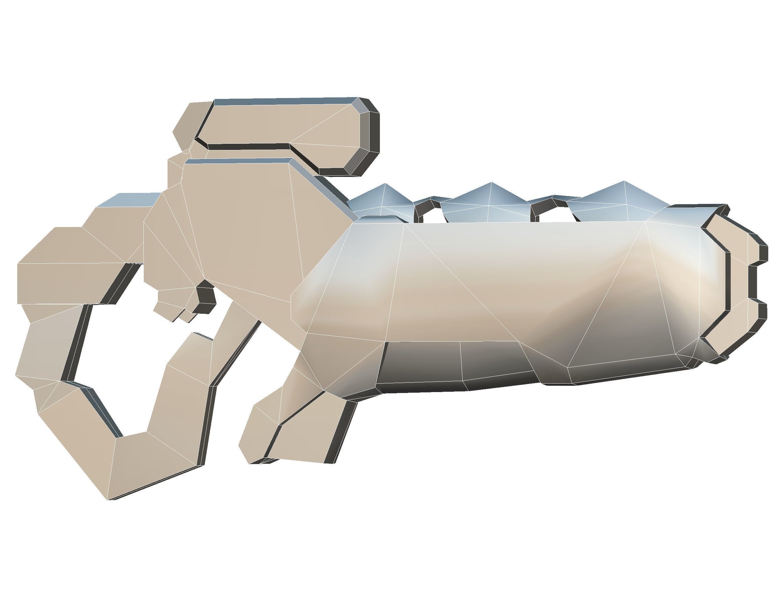 Assault rifle of the future weapon gun Nuff barrel blaster laser Low-poly 3D model_29