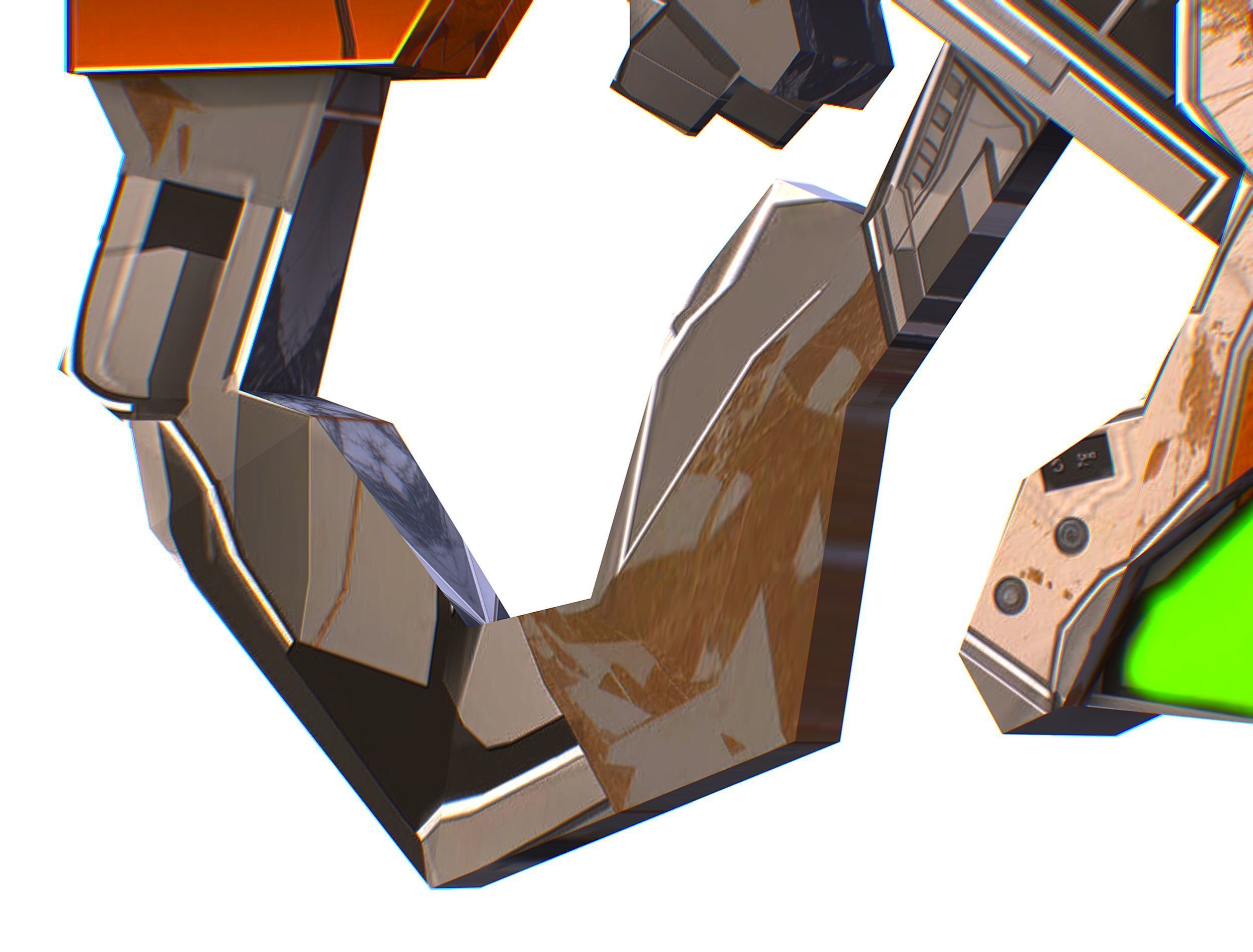 Assault rifle of the future weapon gun Nuff barrel blaster laser Low-poly 3D model_24