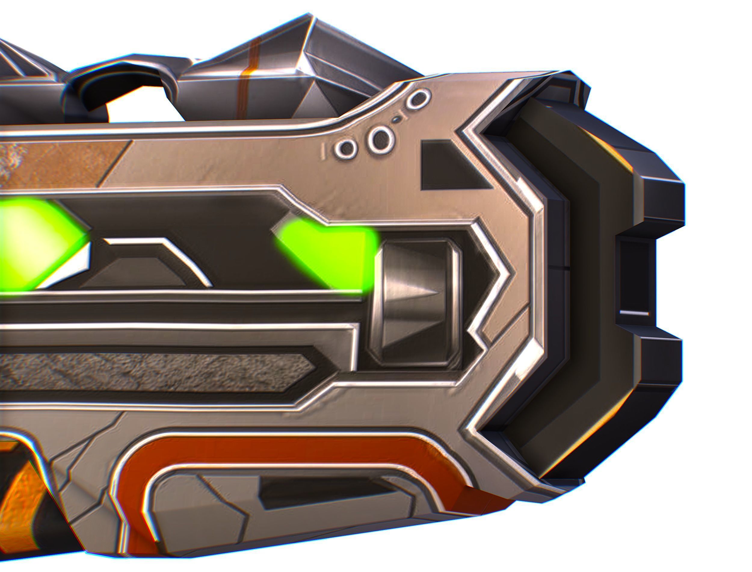 Assault rifle of the future weapon gun Nuff barrel blaster laser Low-poly 3D model_27