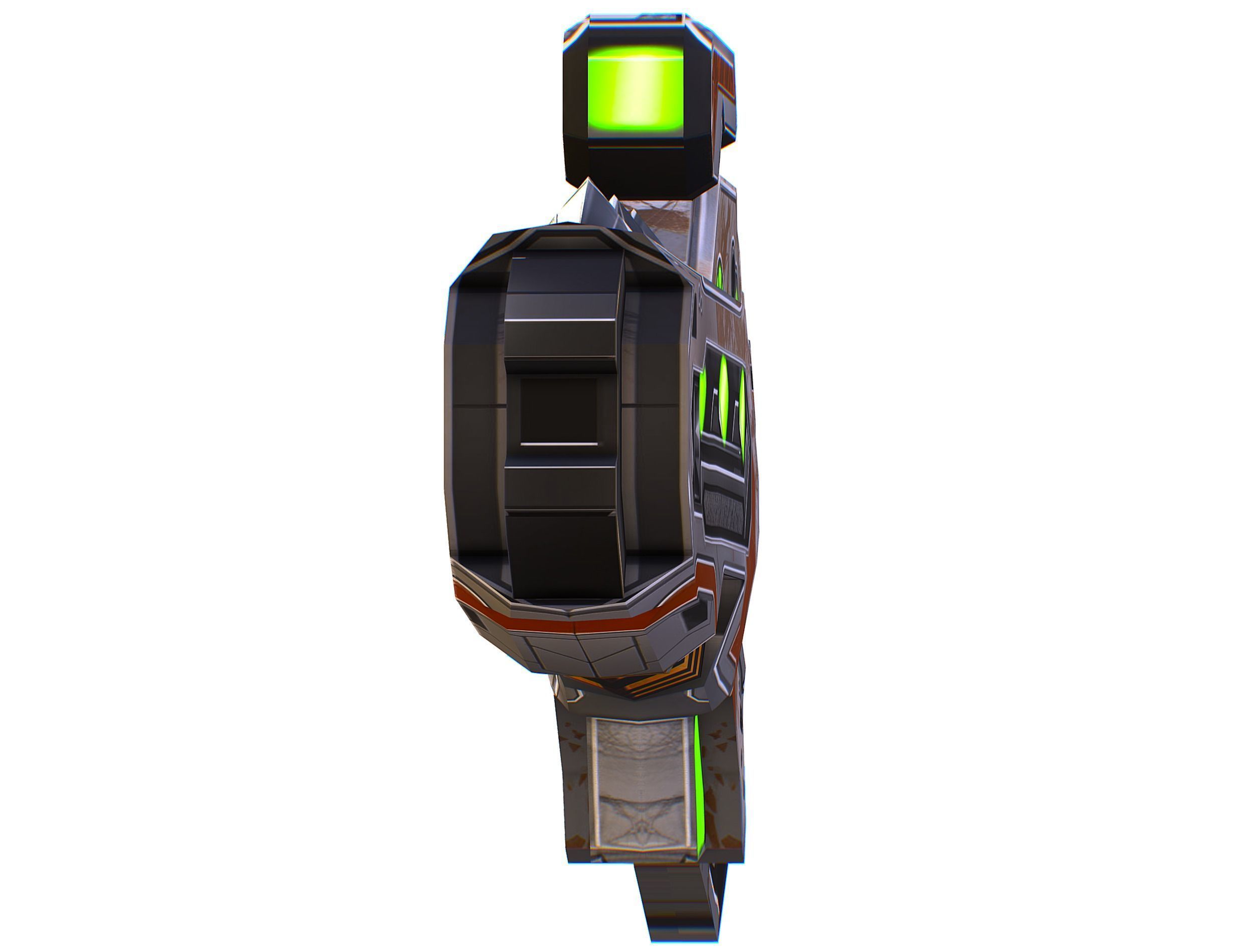 Assault rifle of the future weapon gun Nuff barrel blaster laser Low-poly 3D model_17