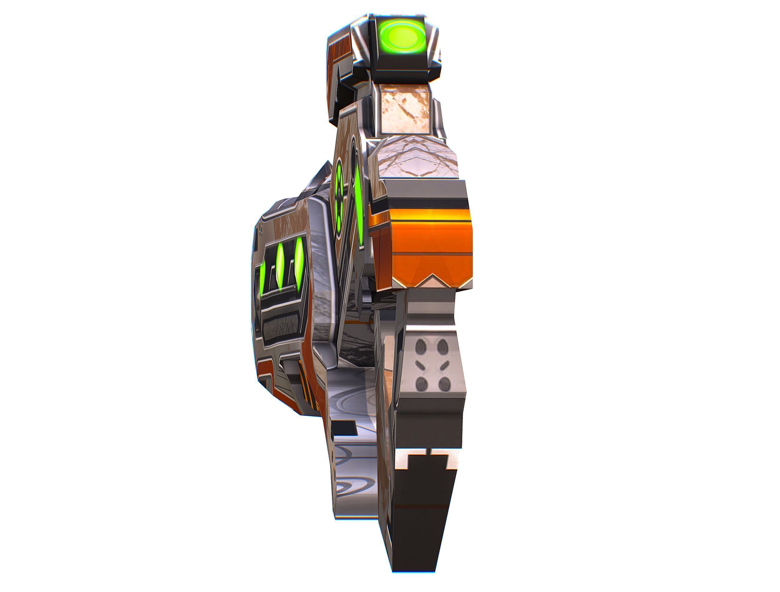 Assault rifle of the future weapon gun Nuff barrel blaster laser Low-poly 3D model_7