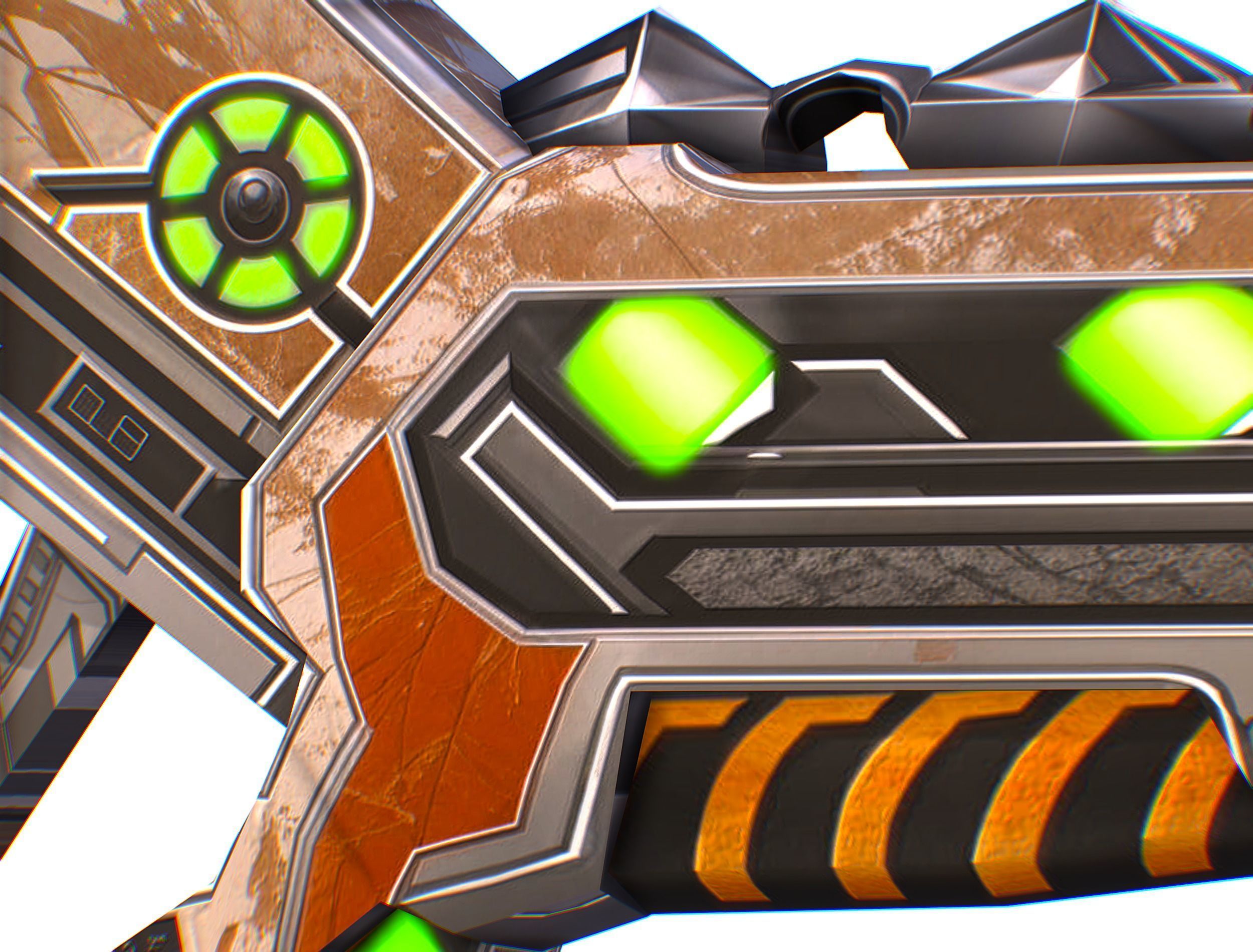 Assault rifle of the future weapon gun Nuff barrel blaster laser Low-poly 3D model_25