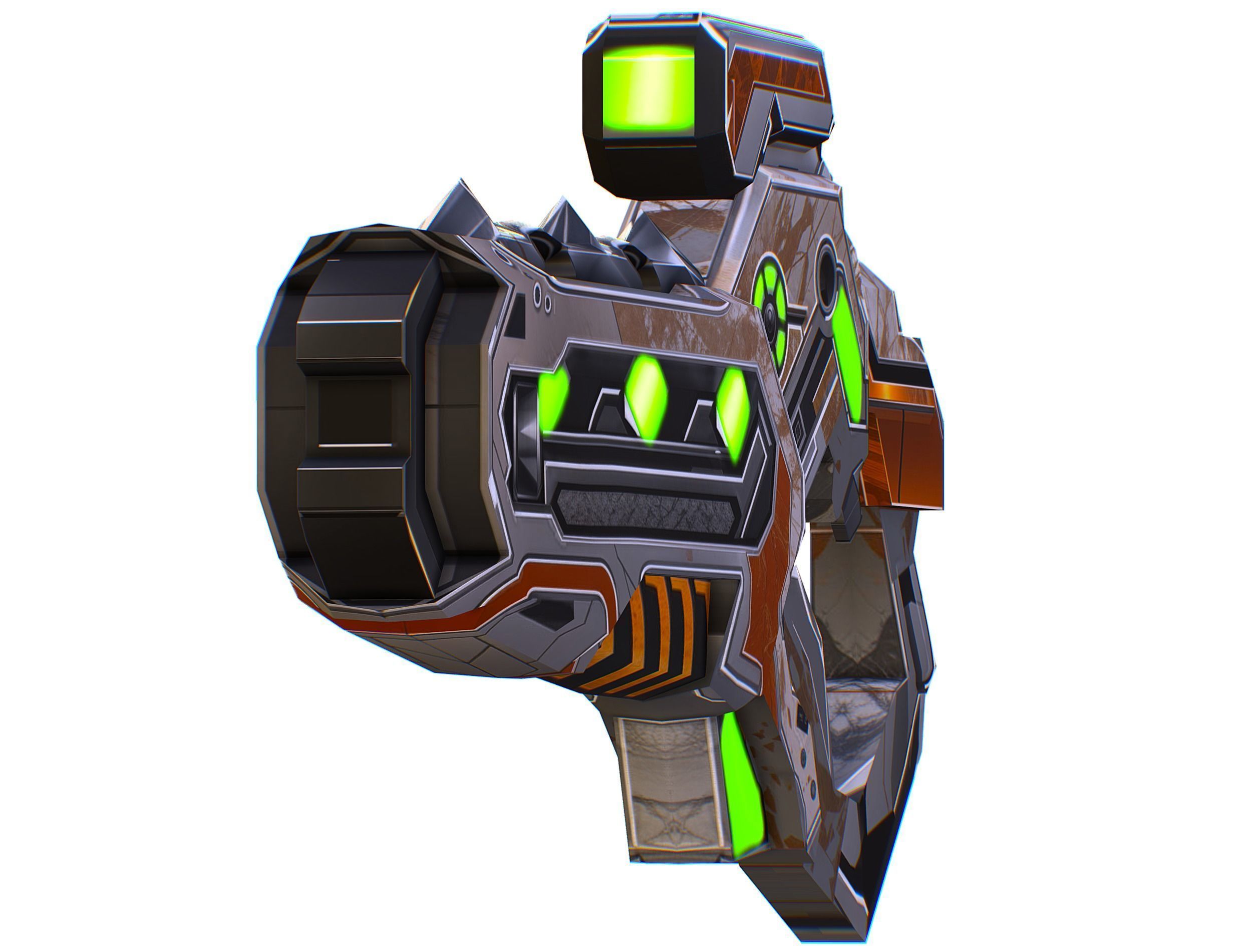 Assault rifle of the future weapon gun Nuff barrel blaster laser Low-poly 3D model_16