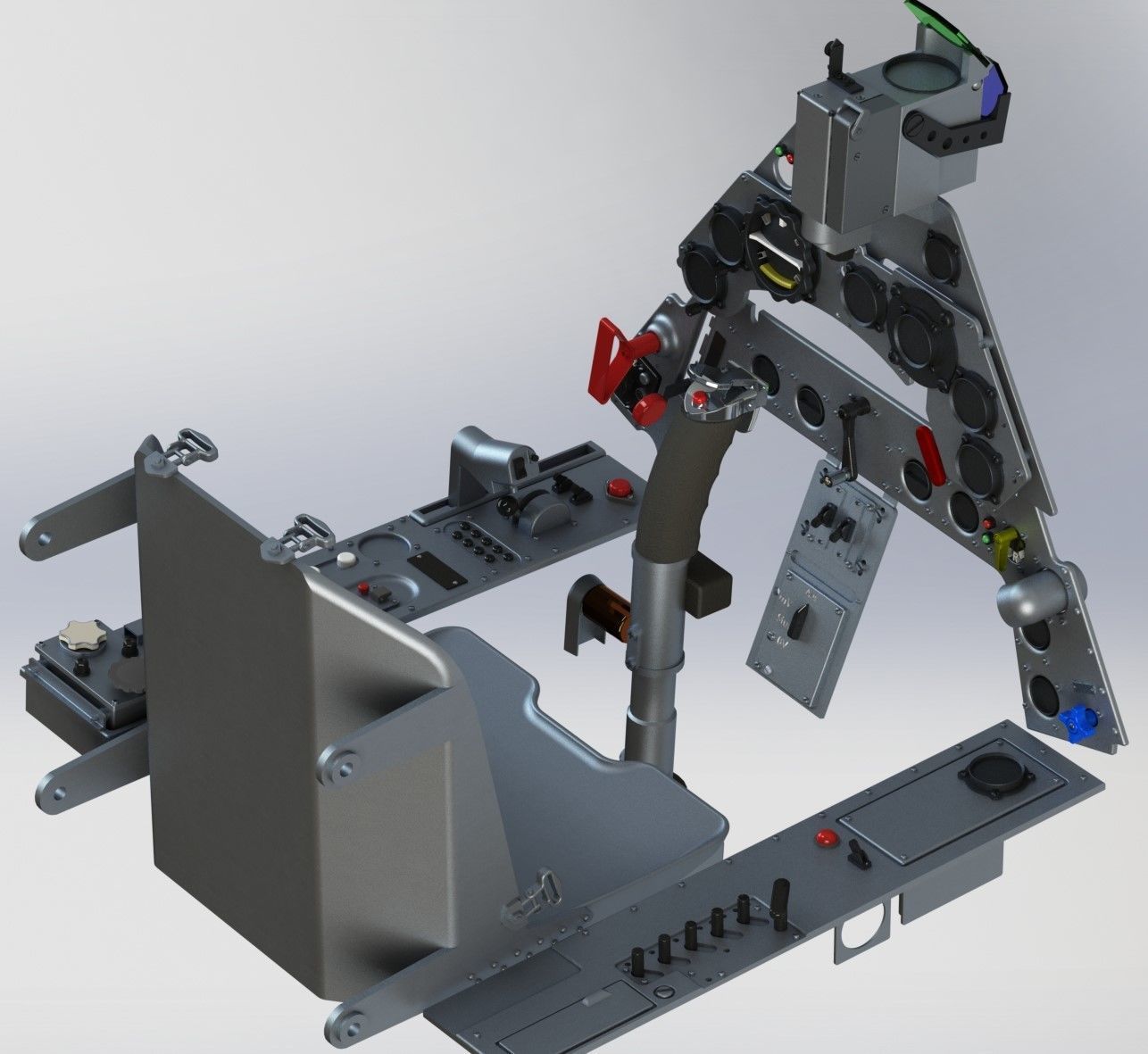 FW190 Complete cockpit high definition 3D print model_37