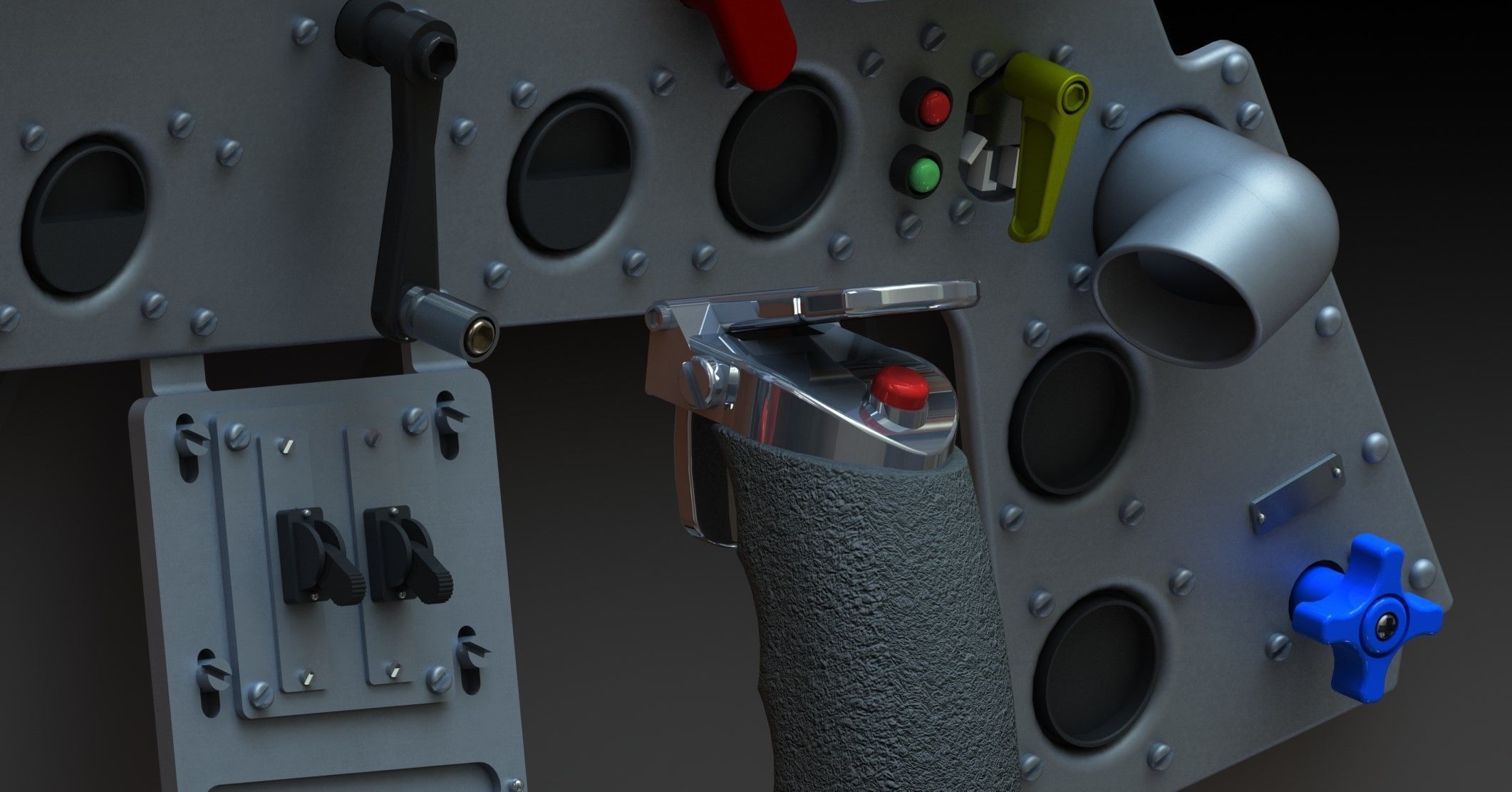 FW190 Complete cockpit high definition 3D print model_16