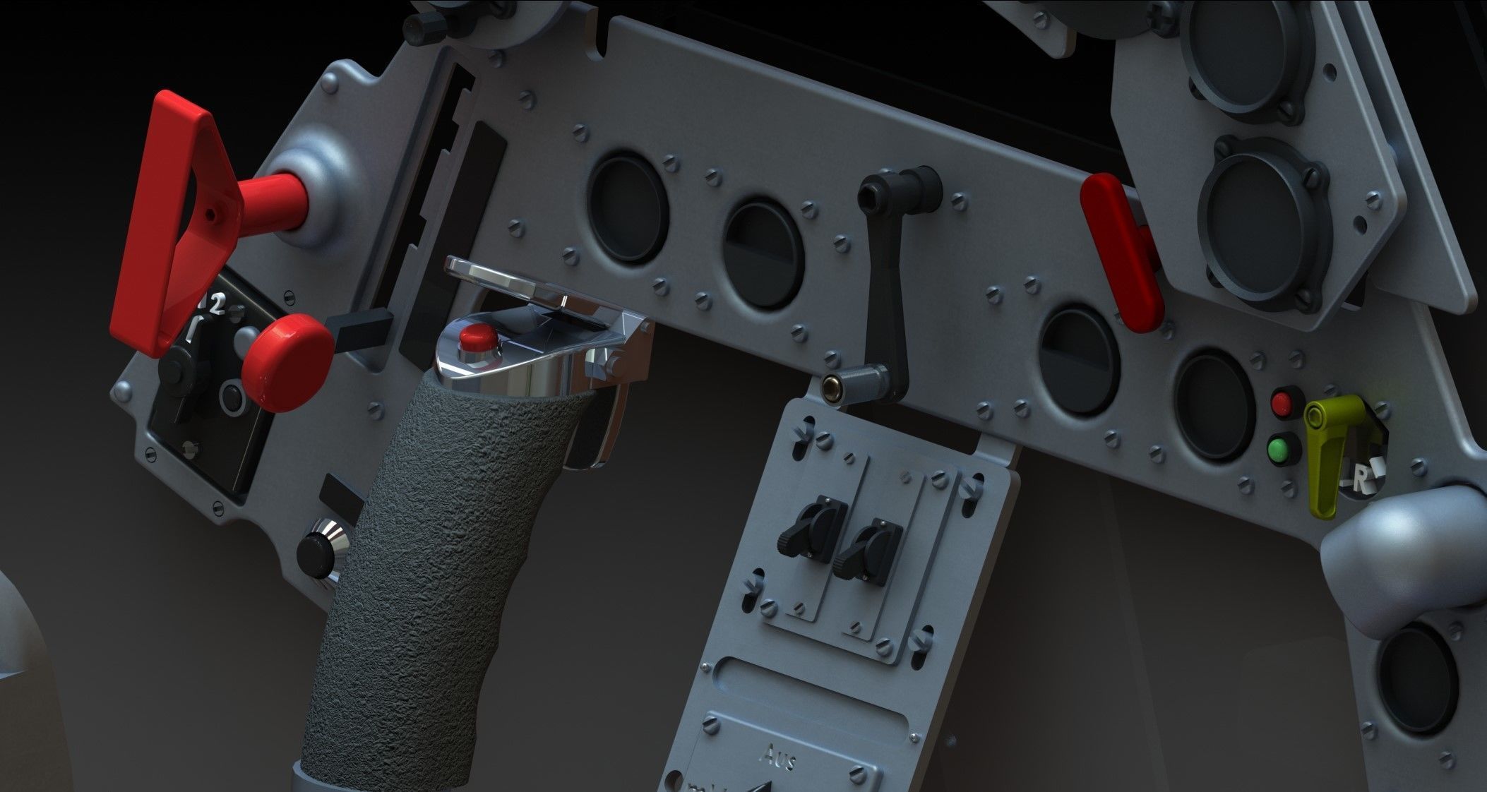 FW190 Complete cockpit high definition 3D print model_2