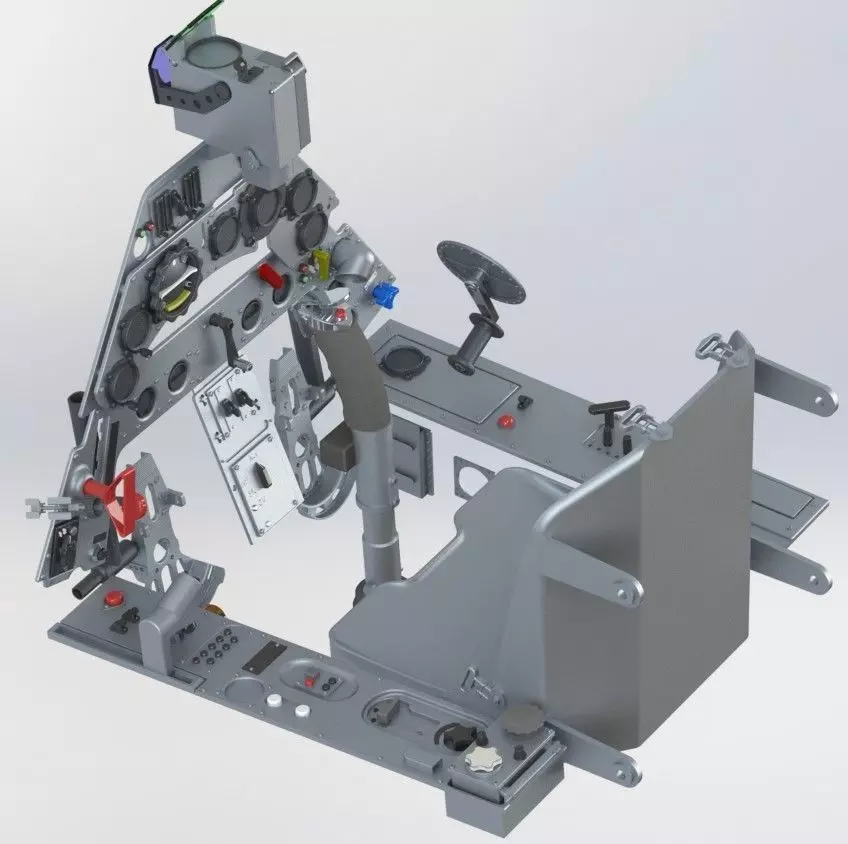 FW190 Complete cockpit high definition 3D print model_0
