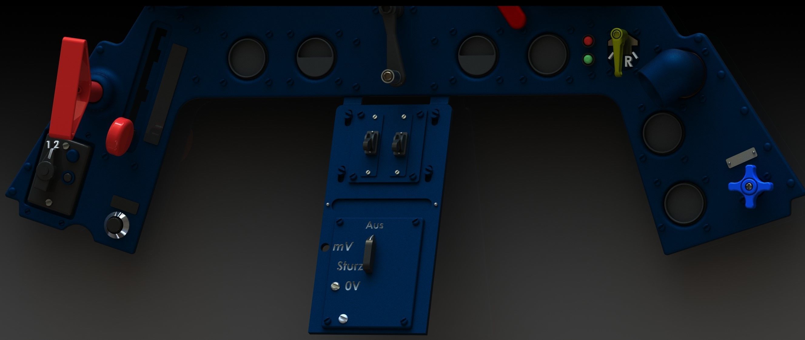 FW190 Complete cockpit high definition 3D print model_8