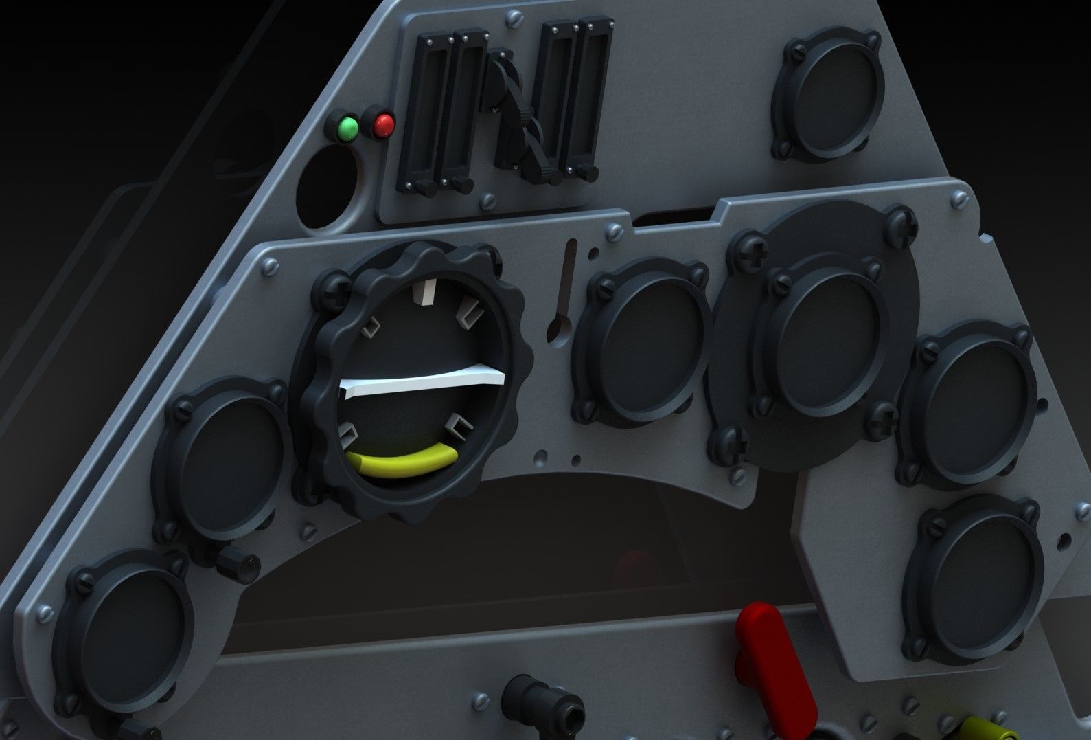 FW190 Complete cockpit high definition 3D print model_17