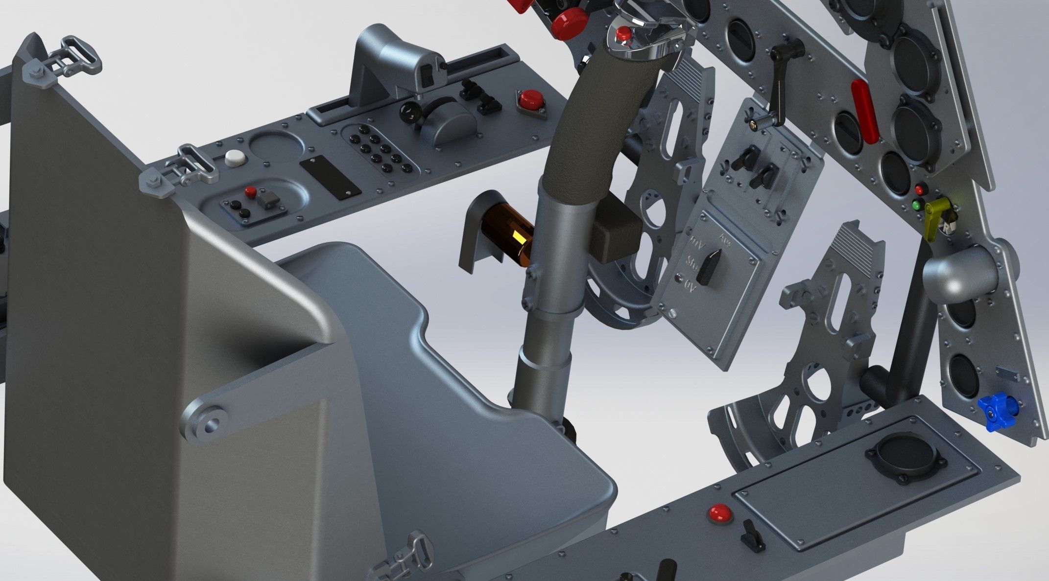 FW190 Complete cockpit high definition 3D print model_41
