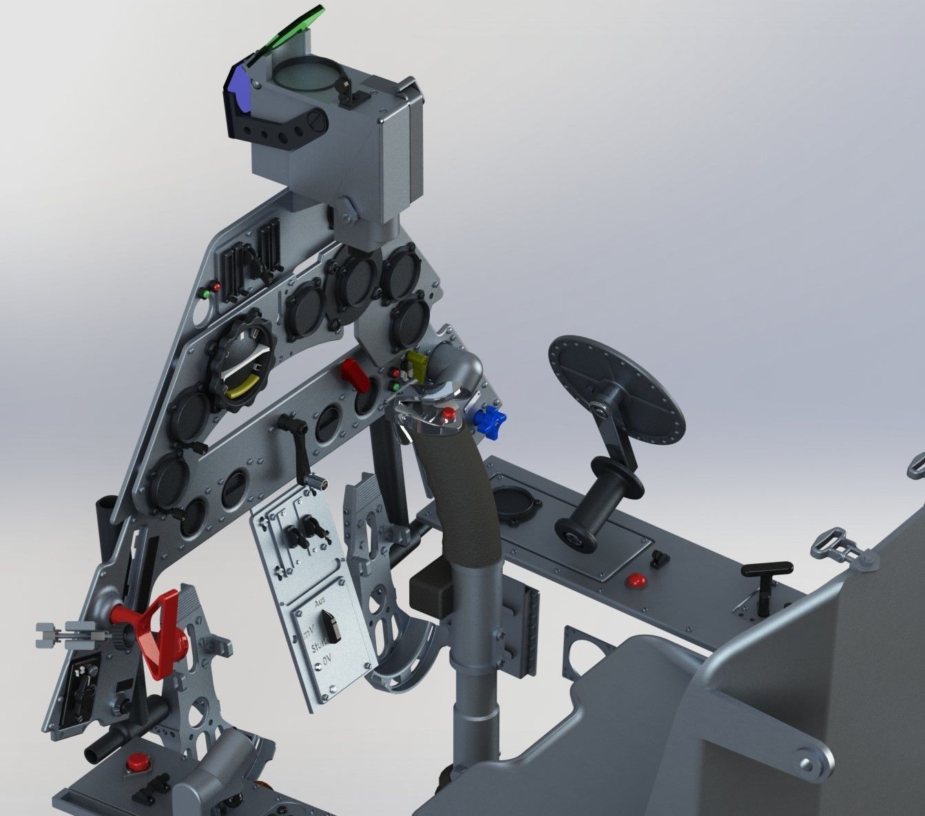 FW190 Complete cockpit high definition 3D print model_1