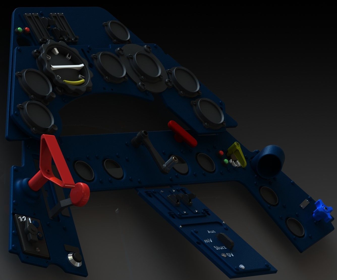 FW190 Complete cockpit high definition 3D print model_50