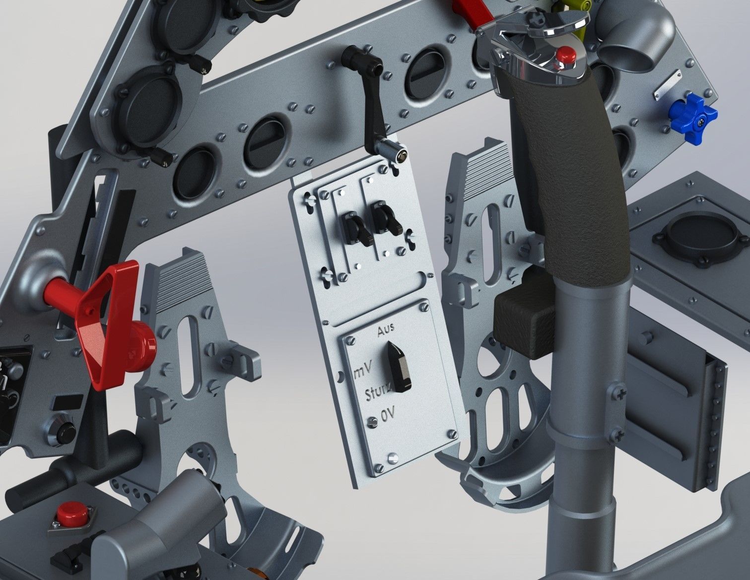 FW190 Complete cockpit high definition 3D print model_42