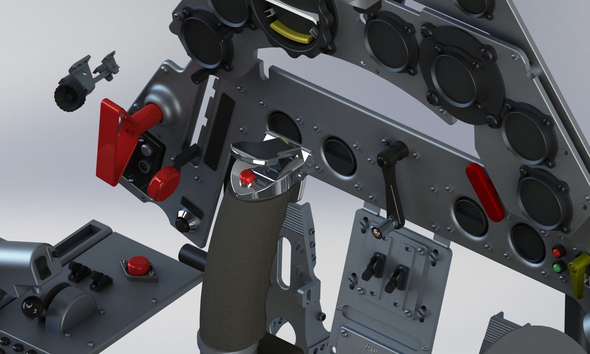 FW190 Complete cockpit high definition 3D print model_47