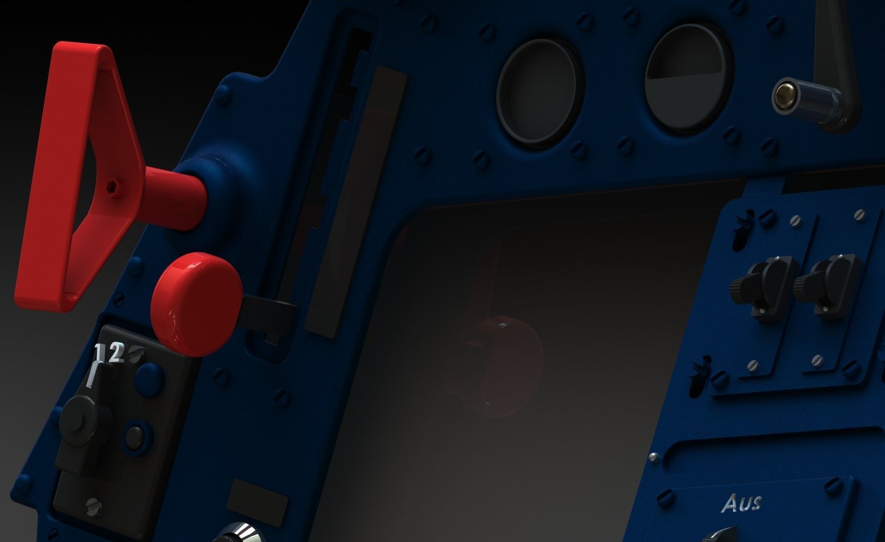 FW190 Complete cockpit high definition 3D print model_11