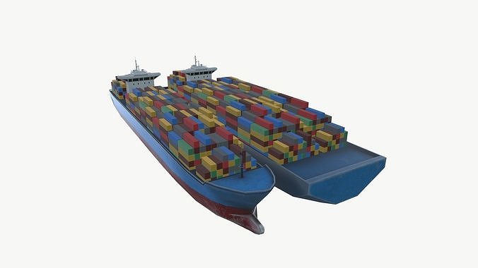 Cargo Ships Low-poly 3D model