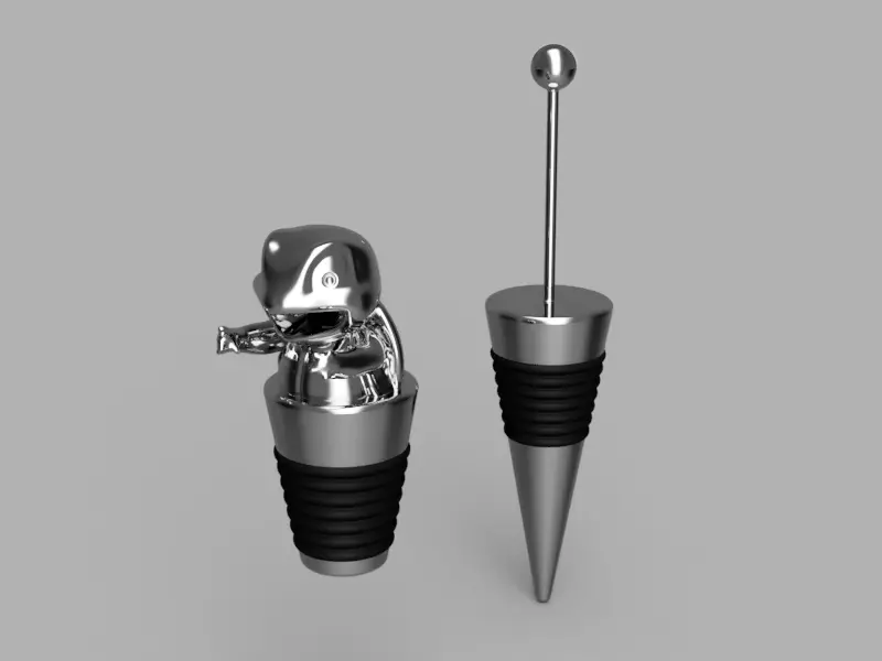 Wine Bottle Stopper 3D print model_0