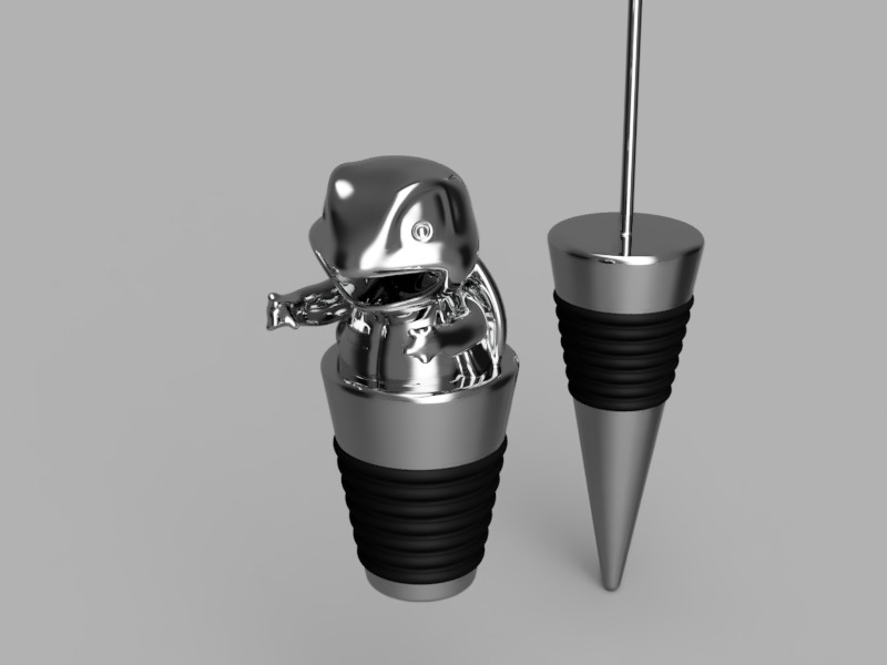 Wine Bottle Stopper 3D print model_4