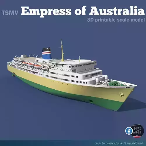 TSMV EMPRESS OF AUSTRALIA Australian Line Classic Ferry 3D print model