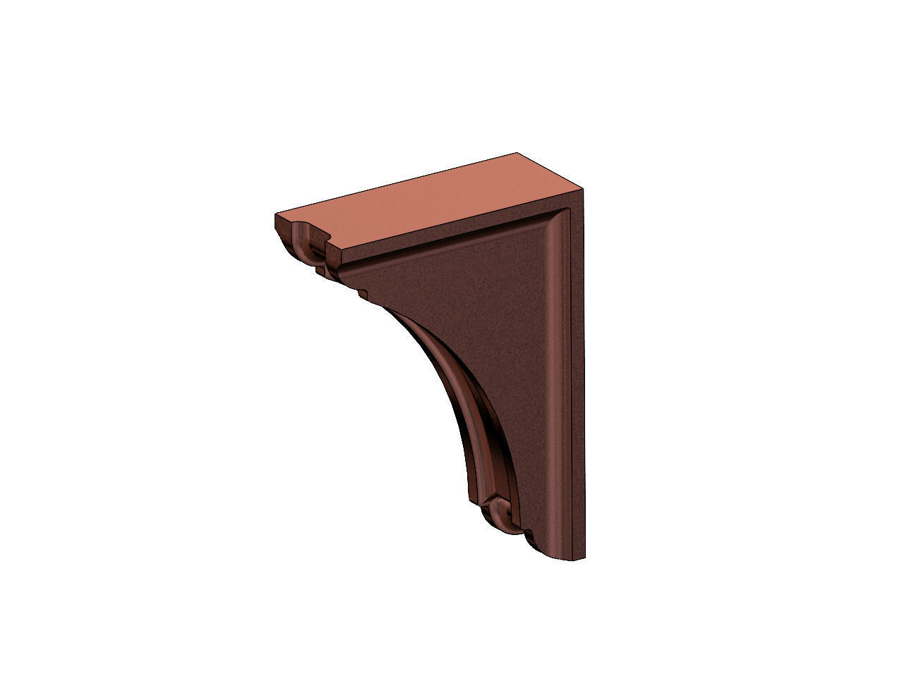 Filleted carved middle bracket corbel 285x205x90mm 3D print model_9