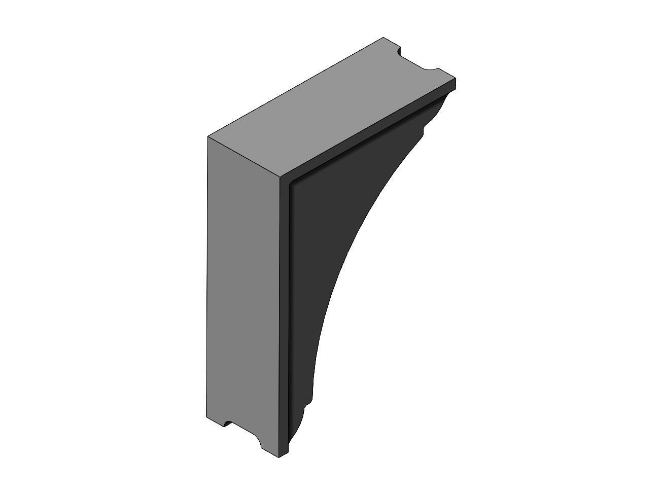 Filleted carved middle bracket corbel 285x205x90mm 3D print model_4