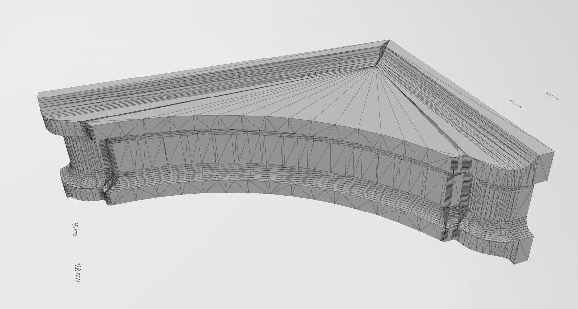 Filleted carved middle bracket corbel 285x205x90mm 3D print model_13