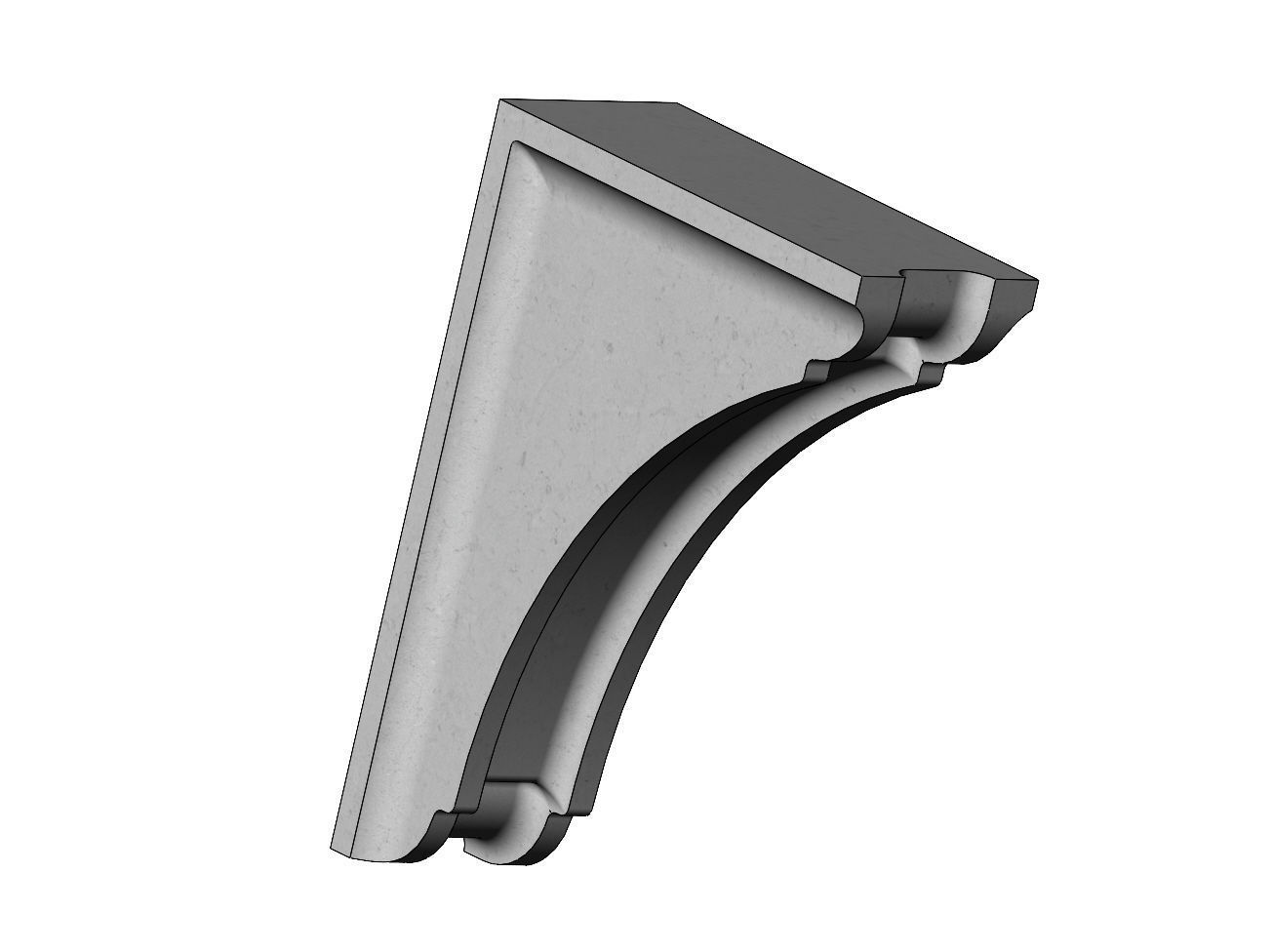 Filleted carved middle bracket corbel 285x205x90mm 3D print model_7