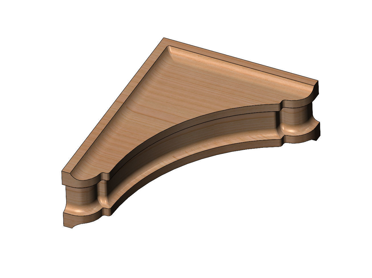 Filleted carved middle bracket corbel 285x205x90mm 3D print model_10